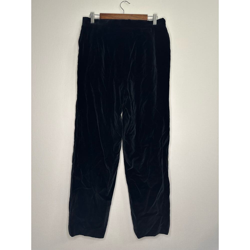Country Shop Vintage Size 14 Black Velvet High Waisted Pants, Made in U.S.A.